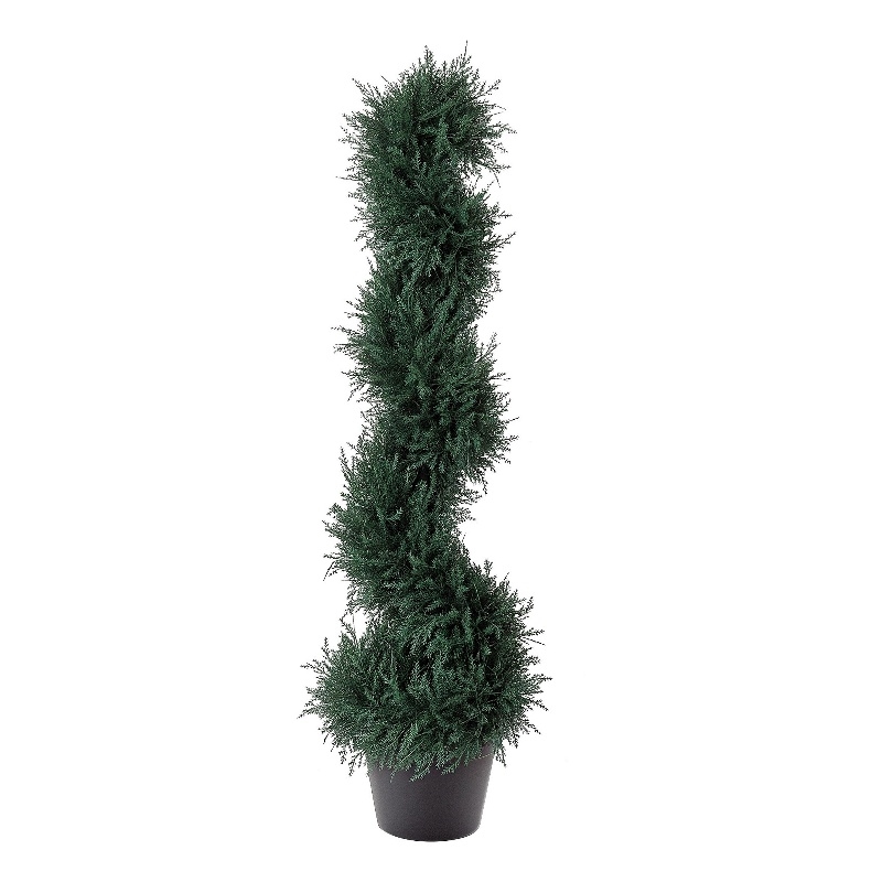Celia Artificial Cedar Spiral Topiary Tree- Lifelike Poly Silk 36 Inch