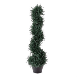 Celia Artificial Cedar Spiral Topiary Tree- Lifelike Poly Silk 36 Inch