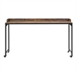 Sumi Overbed Desk- Adjustable Height- Rustic Brown- Black Metal 72 Inch