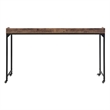 Sumi Overbed Desk- Adjustable Height- Rustic Brown- Black Metal 72 Inch