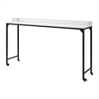 Sumi Overbed Desk- Adjustable Height- White Wood- Black Metal 72 Inch