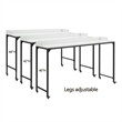 Sumi Overbed Desk- Adjustable Height- White Wood- Black Metal 72 Inch