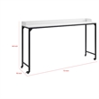 Sumi Overbed Desk- Adjustable Height- White Wood- Black Metal 72 Inch