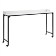 Sumi Overbed Desk- Adjustable Height- White Wood- Black Metal 72 Inch
