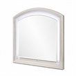 Remy Vanity Dresser Mirror w LED- Arched Frame- Antique White- 35x44