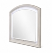 Remy Vanity Dresser Mirror w LED- Arched Frame- Antique White- 35x44