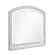 Remy Vanity Dresser Mirror w LED- Arched Frame- Antique White- 35x44