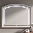 Remy Vanity Dresser Mirror w LED- Arched Frame- Antique White- 35x44