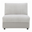 Jeo Modular Armless Chair- Gray Sherpa and Velvet Upholstery- Black Legs