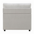 Jeo Modular Armless Chair- Gray Sherpa and Velvet Upholstery- Black Legs