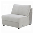 Jeo Modular Armless Chair- Gray Sherpa and Velvet Upholstery- Black Legs