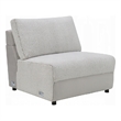 Jeo Modular Armless Chair- Gray Sherpa and Velvet Upholstery- Black Legs