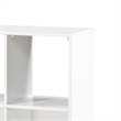 Gare Bookcase-  6 Cubby Shelves- White Wood Frame- Black Base 40 Inch