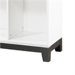 Gare Bookcase-  6 Cubby Shelves- White Wood Frame- Black Base 40 Inch