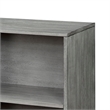 Gare Bookcase  4 Cubby Shelves- Low Profile- Rustic Gray Wood 43 Inch