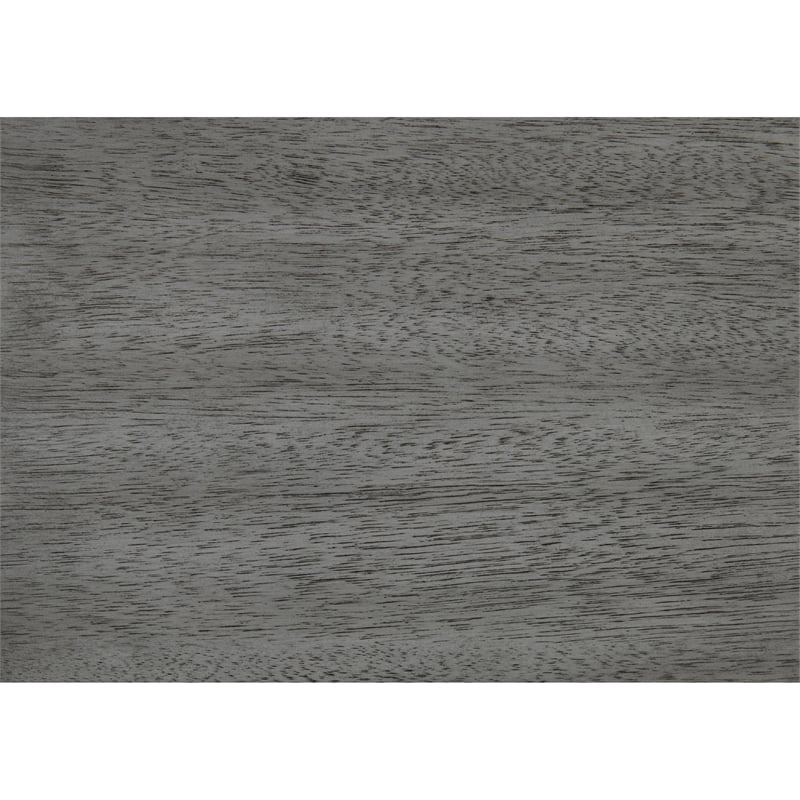 Gare Bookcase  4 Cubby Shelves- Low Profile- Rustic Gray Wood 43 Inch