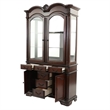 Shaya Hutch- 3 Glass Shelves- 6 Drawers- 2 Doors- Cherry Brown 88 Inch