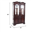 Shaya Hutch- 3 Glass Shelves- 6 Drawers- 2 Doors- Cherry Brown 88 Inch