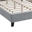 Yuko Full Platform Bed- Tufted Gray Velvet Upholstery- Espresso Brown