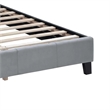 Yuko Full Platform Bed- Tufted Gray Velvet Upholstery- Espresso Brown