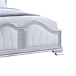 Mody Arched King Bed w LED- Glitter Stripe- Silver Fabric Upholstery- Gray