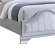 Mody Arched King Bed w LED- Glitter Stripe- Silver Fabric Upholstery- Gray