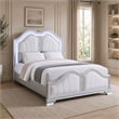 Mody Arched King Bed w LED- Glitter Stripe- Silver Fabric Upholstery- Gray