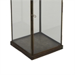 Greg Glass Lantern with Vented Top- Ring Handle- Bronze Metal 24 Inch