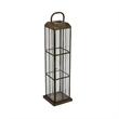 Esha 20 Inch Tall Lantern with Handle- Clear Glass Panels- Bronze Metal