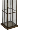 Esha 20 Inch Tall Lantern with Handle- Clear Glass Panels- Bronze Metal