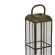 Esha 20 Inch Tall Lantern with Handle- Clear Glass Panels- Bronze Metal