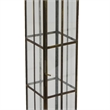 Esha 20 Inch Tall Lantern with Handle- Clear Glass Panels- Bronze Metal