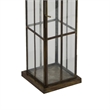 Esha 20 Inch Tall Lantern with Handle- Clear Glass Panels- Bronze Metal