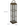 Esha 20 Inch Tall Lantern with Handle- Clear Glass Panels- Bronze Metal