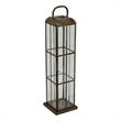 Esha 20 Inch Tall Lantern with Handle- Clear Glass Panels- Bronze Metal