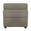 Rily Modular Armless Chair w Lumbar Pillow- Foam Fill Seat- Brown Linen
