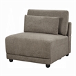 Rily Modular Armless Chair w Lumbar Pillow- Foam Fill Seat- Brown Linen