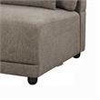 Rily Modular Armless Chair w Lumbar Pillow- Foam Fill Seat- Brown Linen