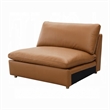 Ridaa Modular Armless Chair- Full Foam Seat- Brown Top Grain Leather