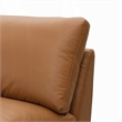 Ridaa Modular Armless Chair- Full Foam Seat- Brown Top Grain Leather