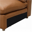 Ridaa Modular Armless Chair- Full Foam Seat- Brown Top Grain Leather