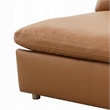 Ridaa Modular Armless Chair- Full Foam Seat- Brown Top Grain Leather