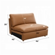 Ridaa Modular Armless Chair- Full Foam Seat- Brown Top Grain Leather