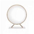 Dika 2pc Vanity Mirror and Stool Set- Faux Leather Seat- White and Gold