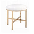 Dika 2pc Vanity Mirror and Stool Set- Faux Leather Seat- White and Gold