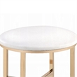 Dika 2pc Vanity Mirror and Stool Set- Faux Leather Seat- White and Gold