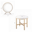 Dika 2pc Vanity Mirror and Stool Set- Faux Leather Seat- White and Gold