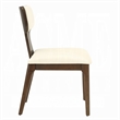 Mopa Side Chair Set of 2- Beige Chenille- Low Back- Oak Brown Wood Frame