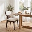 Mopa Side Chair Set of 2- Beige Chenille- Low Back- Oak Brown Wood Frame