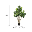 Wyatt 7 Ft Artificial Banyan Tree- Multibranch Trunk- Poly Silk 83 Inch